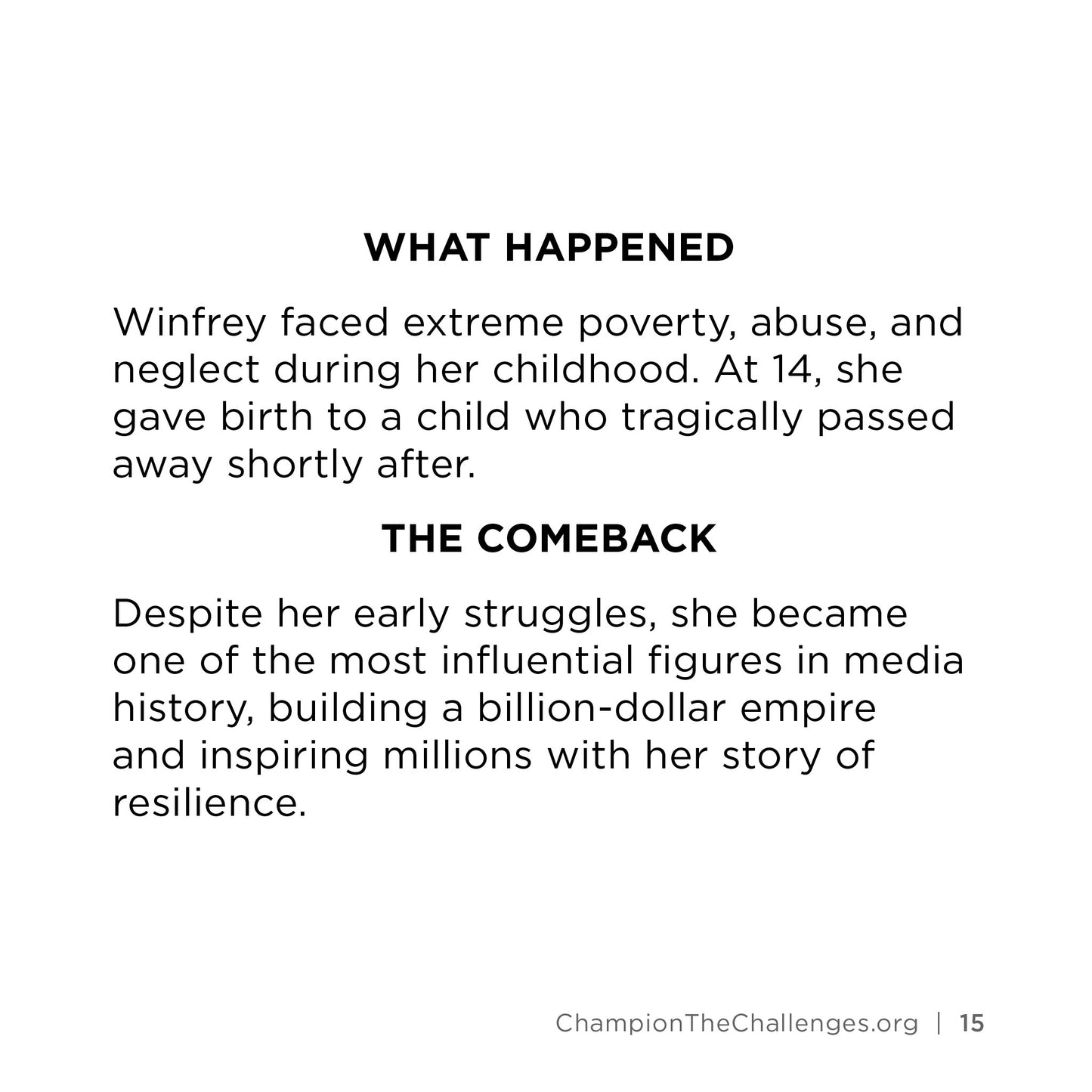 Champion Comeback Stories